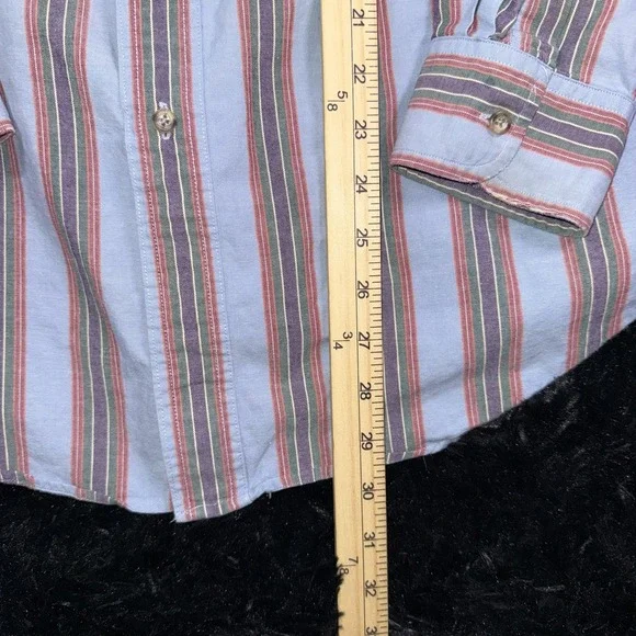 Vintage Gant Salty Dog Shirt Mens Large Blue Striped Chambray Button Down 90s - Picture 5 of 7
